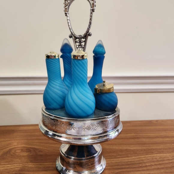 Silver plates caddy set - Picture 2 of 2